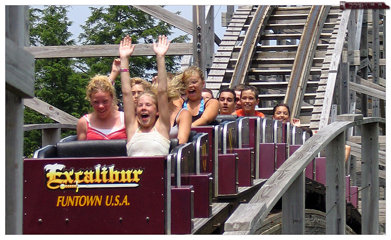 excalibur wooden roller coaster funtown saco maine joshua b Acer